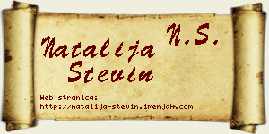 Natalija Stevin vizit kartica